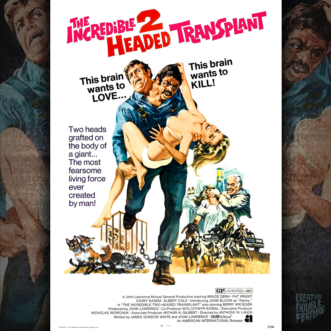 The Incredible 2-Headed Transplant (1971) movie poster