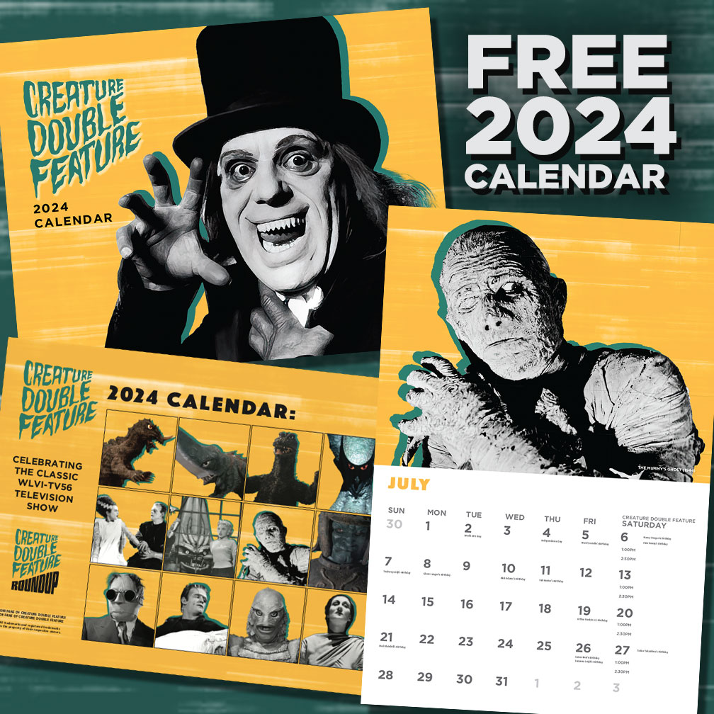 FREE Creature Double Feature 2024 Calendar